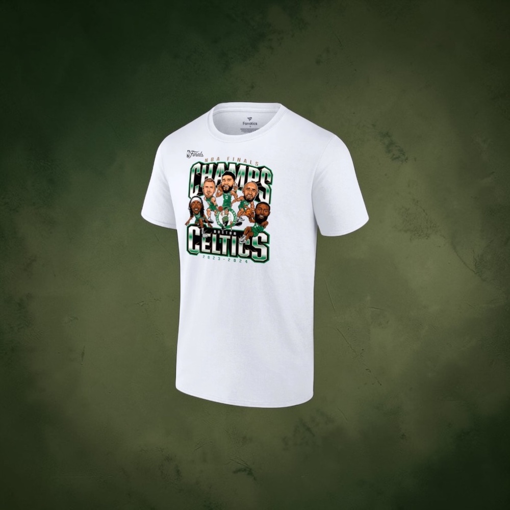 Boston Celtics 2024 NBA Finals Champions Pull Up Jumper Caricature T-Shirt